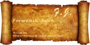 Ferencsik Judit névjegykártya